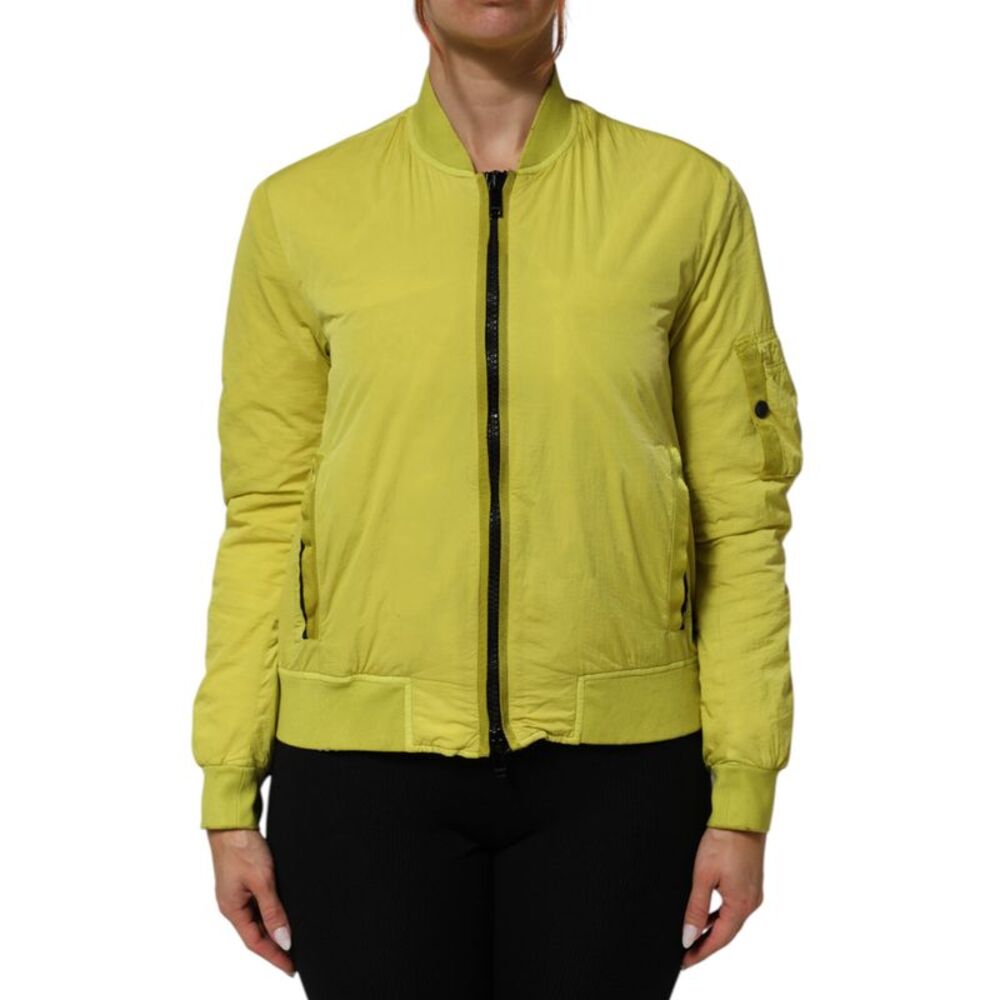 Dondup Yellow Polyamide Zipper Bomber Women’s Women's Jacket